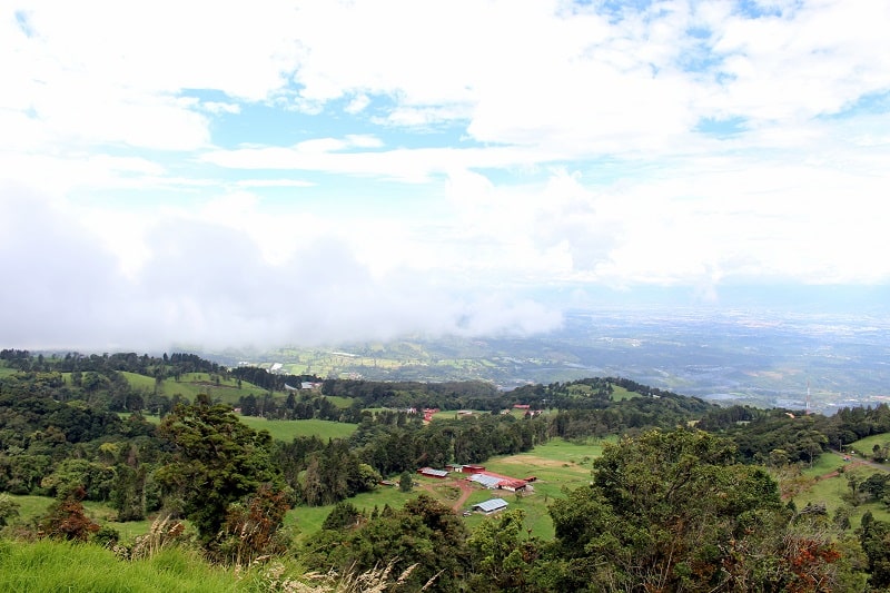 poas volcano national park view of central valley