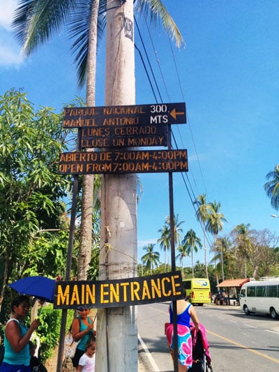 bus from Playa Jaco to Manuel Antonio National Park - path to national park