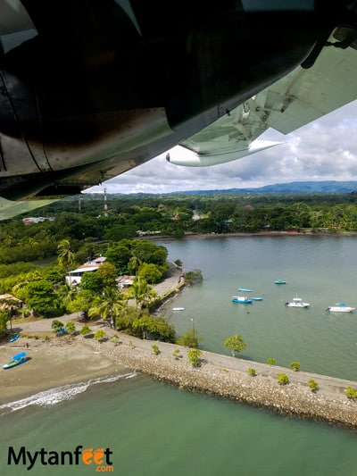 Flying San Jose to Quepos - views of Puerto Jimenez