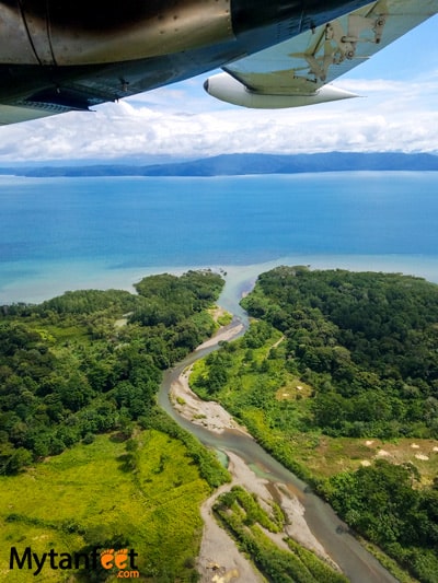 Flying San Jose to Quepos with Nature Air - views of Puerto Jimenez