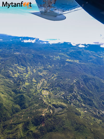 Flying San Jose to Quepos - views of San Jose