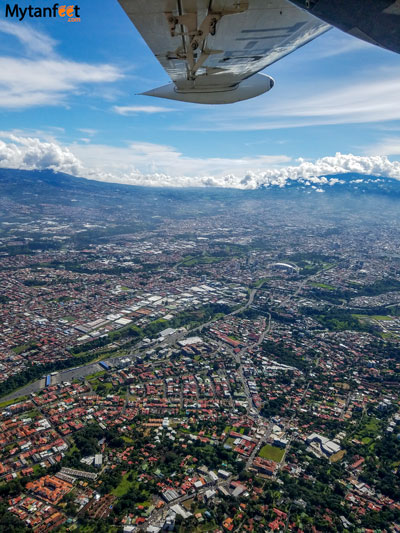 Flying San Jose to Quepos- views of San Jose