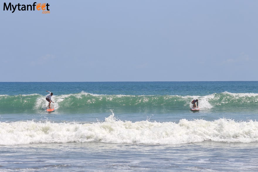 surfing at playa jaco