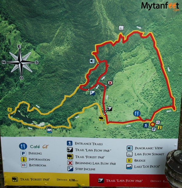 Arenal 1968 Hiking Trail Map 