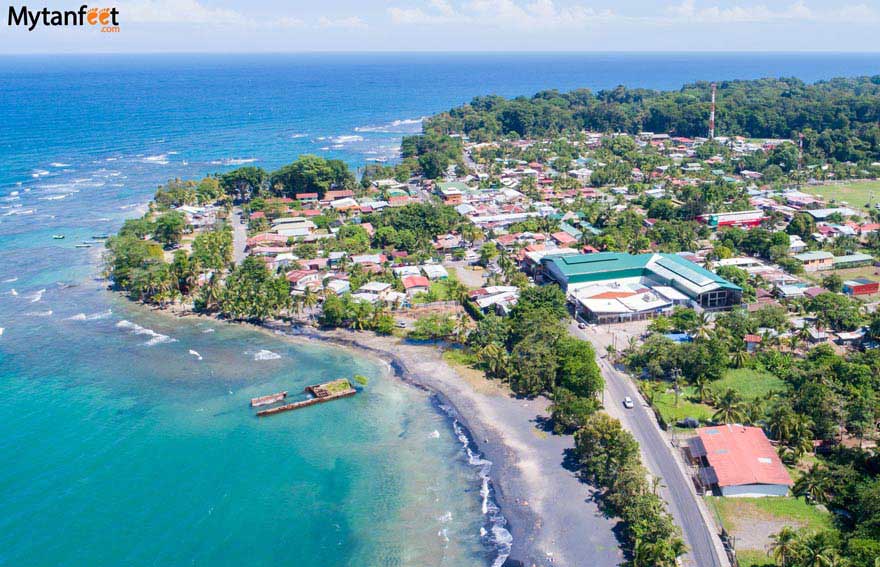 Puerto viejo de talamanca downtown aerial picture