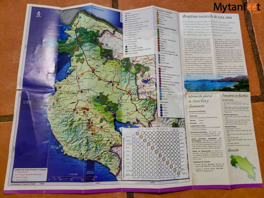 Guanacaste Costa Rica map