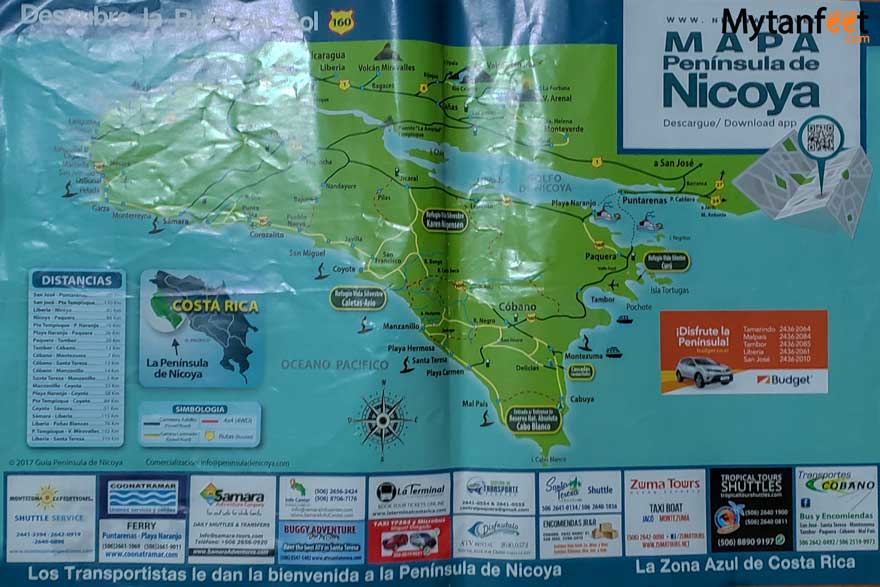 Nicoya Peninsula map