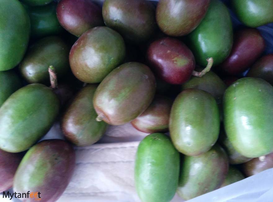 red tropical fruits