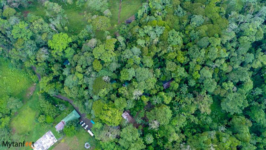 aerial view of pozo azul tents