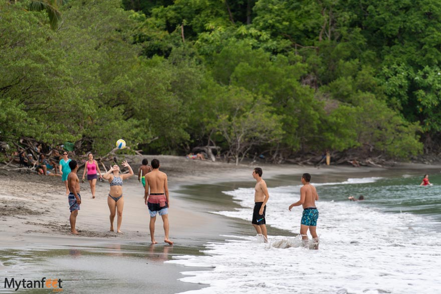 locals playing volleyball 