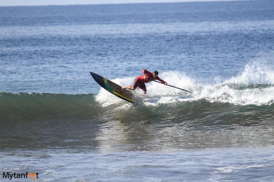 Stand up paddle surfing in Hermosa beach