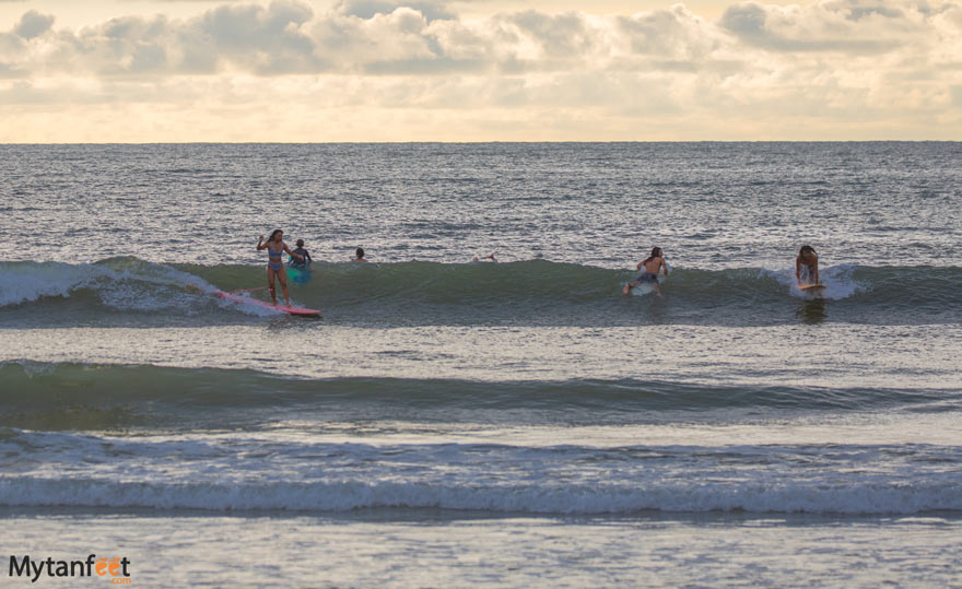 sunset surf