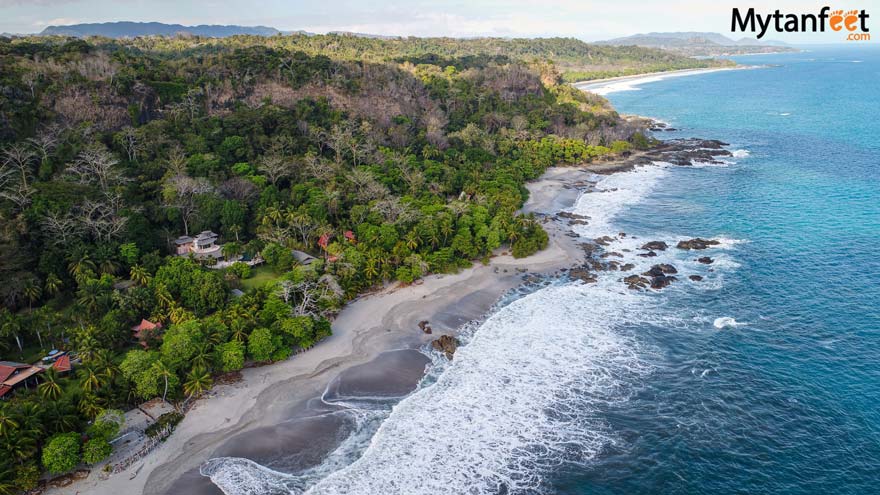 Montezuma views of beachfront hotels and houses