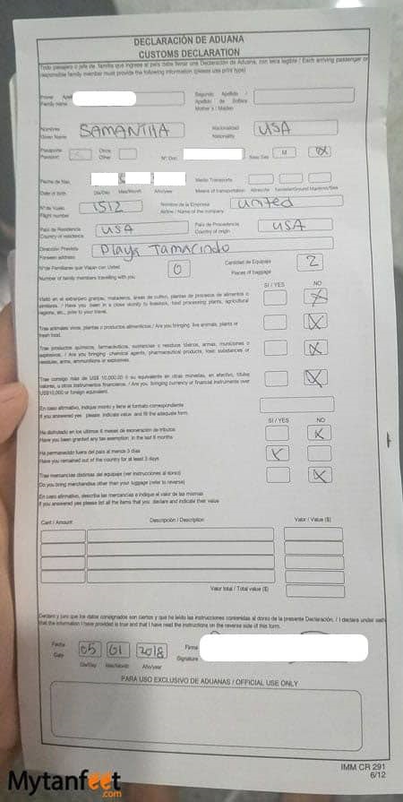 immigration form