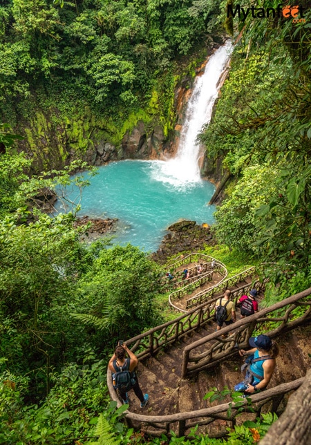 Stairs to the Rio Celeste waterfall platform