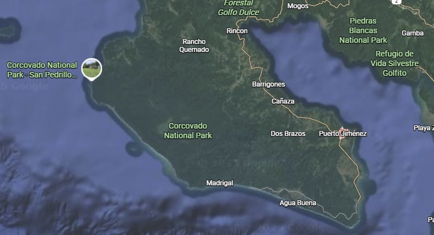 Map of the Osa Peninsula 