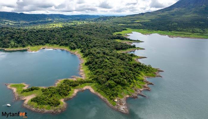arenal lake by boat and peninsula trail