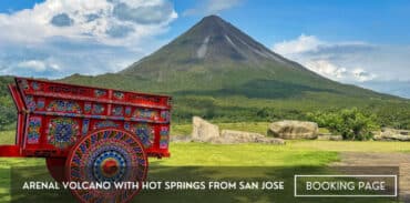 arenal volcano with hot springs from san jose